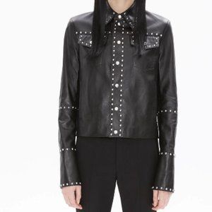 Helmut Lang Studded Leather Motorcycle Jacket size M